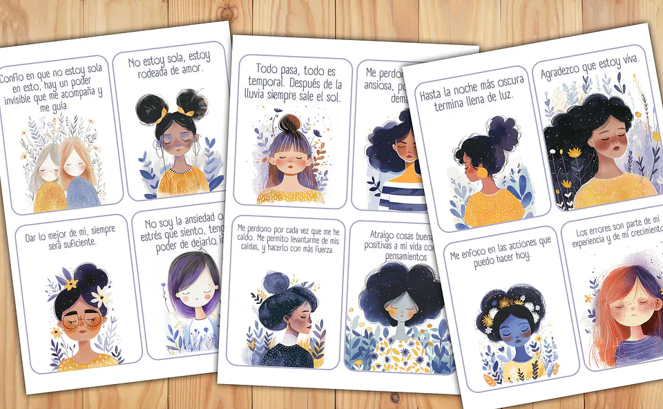 60 Tarjetas de Afirmaciones Positivas para la Calma  Bienestar Imprimibles 2