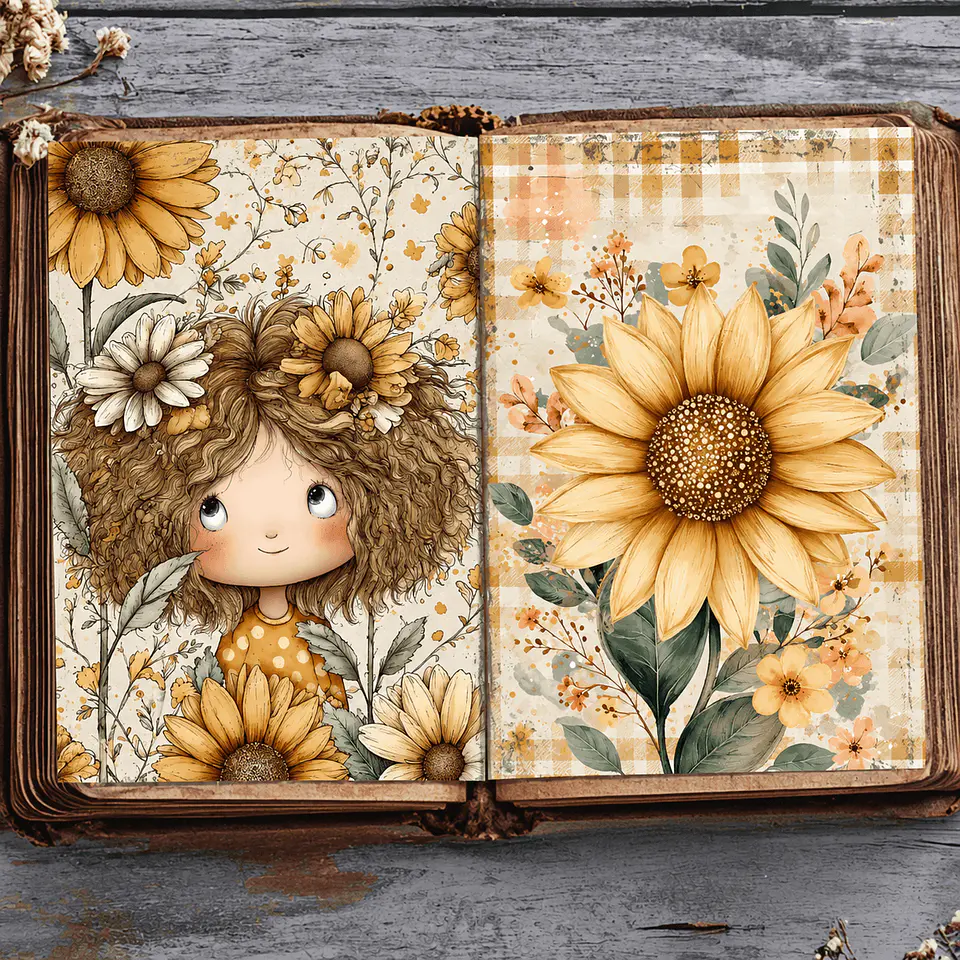🌻 Girasoles Floreciendo | 62 Páginas ScrapBooking 3