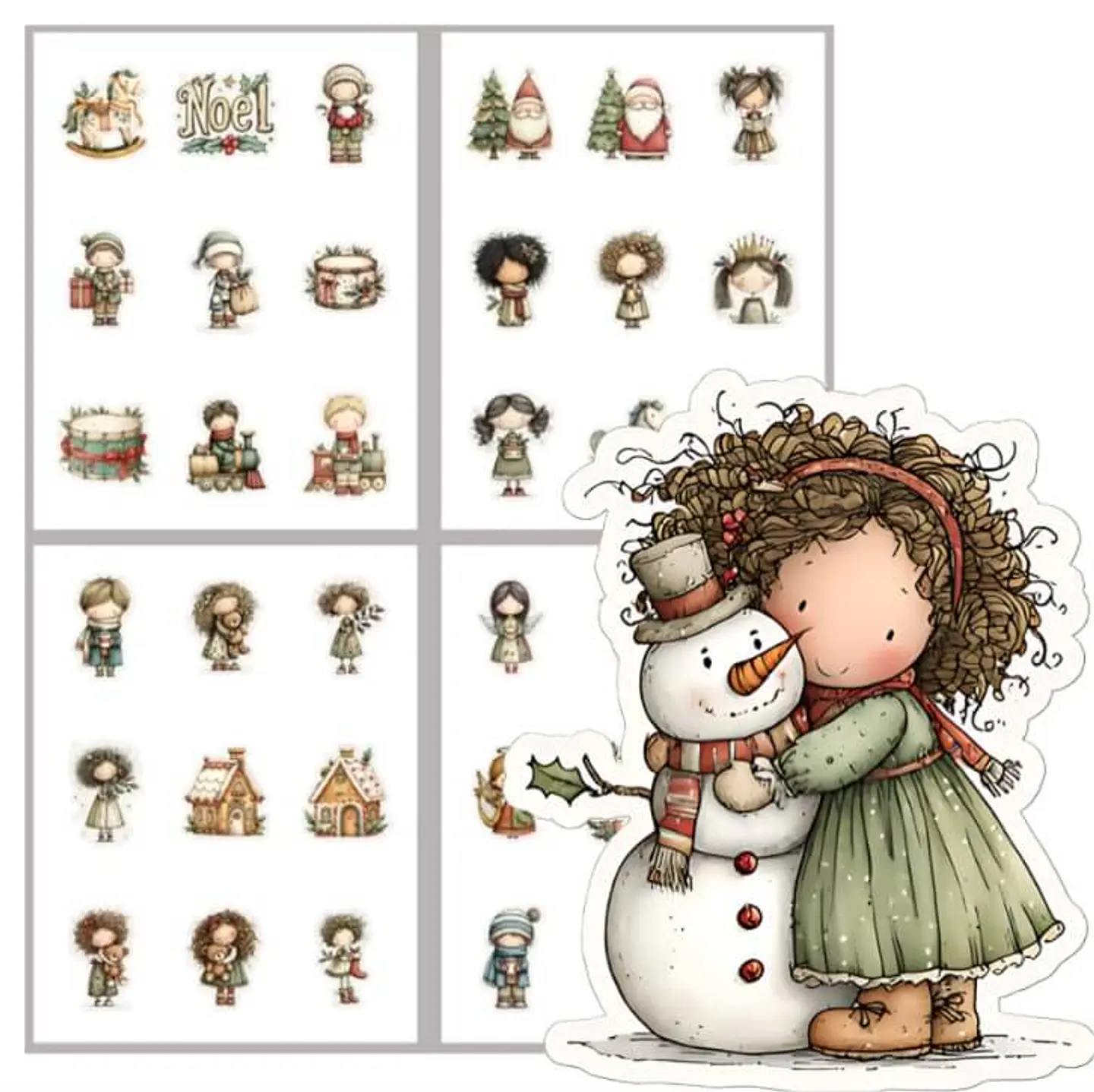 ✂️ Plancha para cortar - Stickers Navideños Imprimibles 5