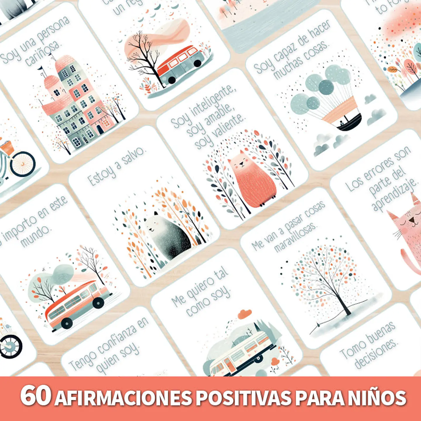 60 Tarjetas de Afirmaciones Positivas imprimibles para Niños 1