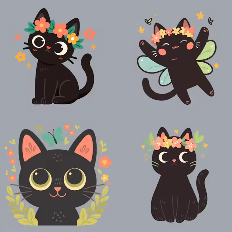 30 Stickers de Gatitos Primavera Imprimibles 2