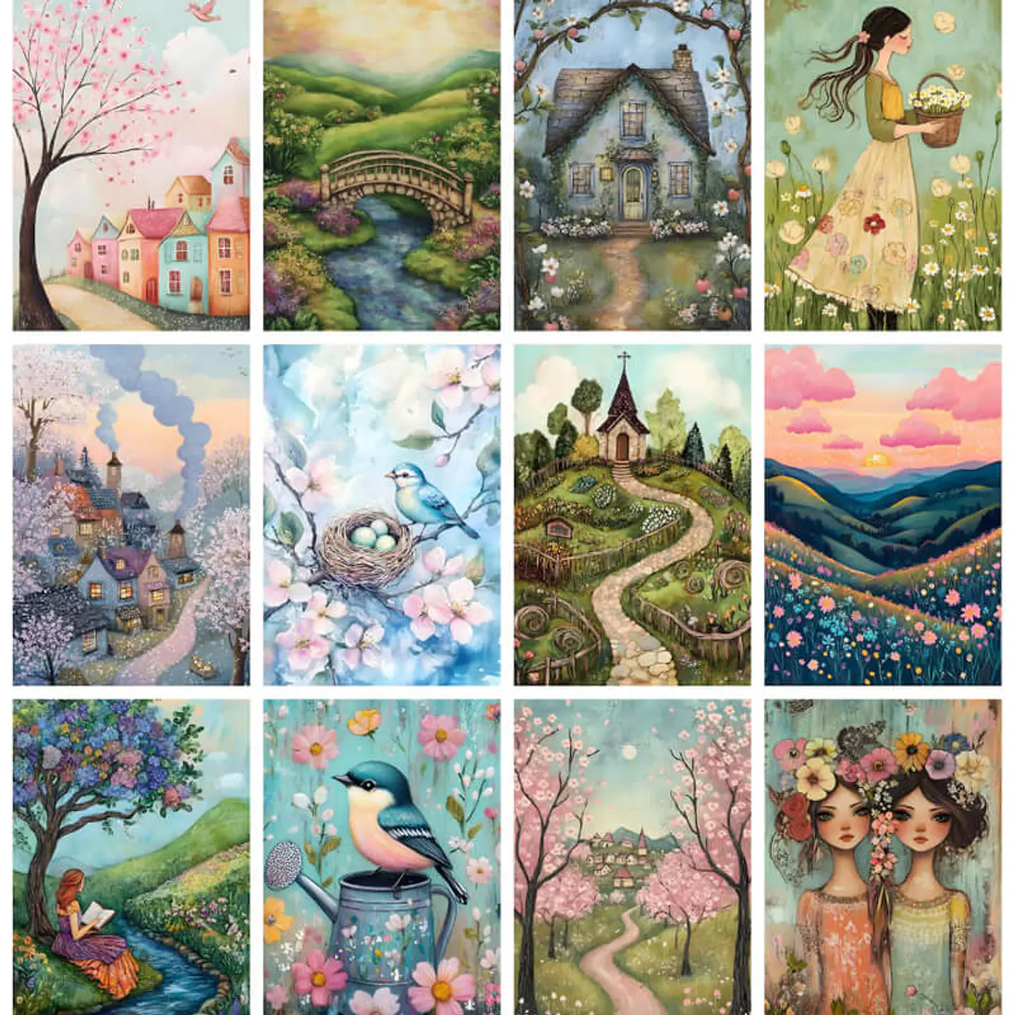 Pack 84 Hermosas Láminas Paisajes Acuarela 4