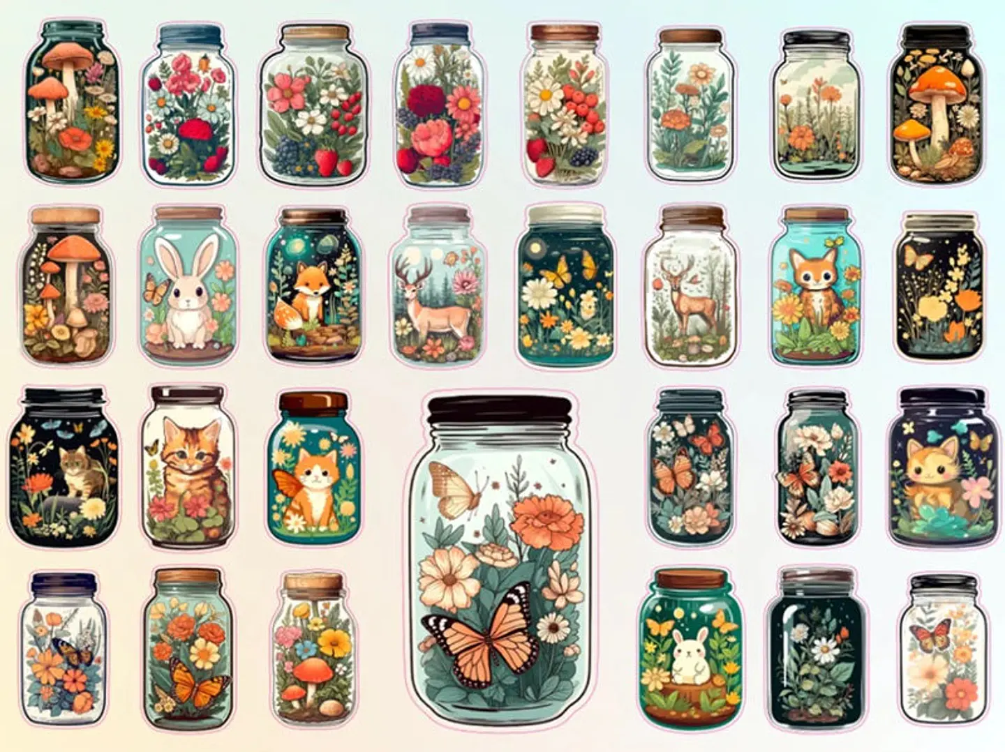 30 Stickers Frascos Imprimibles 2