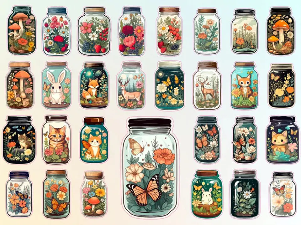 30 Stickers Frascos Imprimibles 2