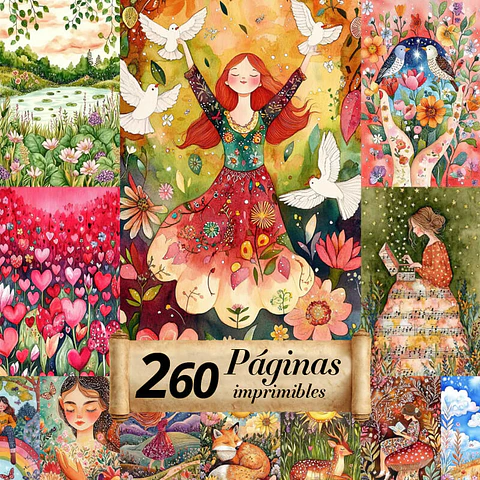 Mega Pack 260 Láminas Floral Mágico