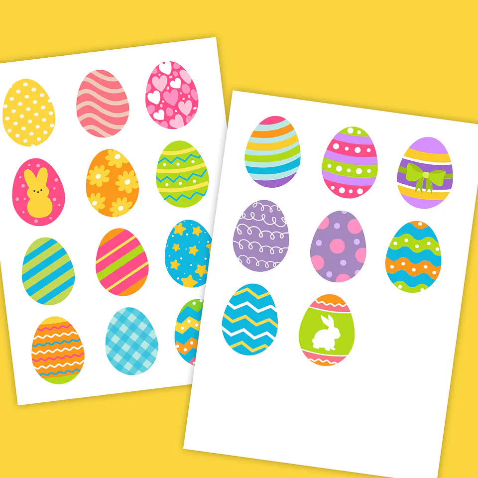 Kit 20 Huevos de Pascua imprimibles 3