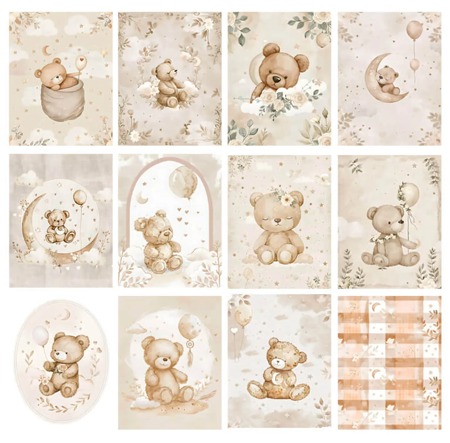 Pack 120 Tiernas Láminas Infantiles de Ositos para Imprimir 4