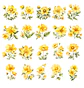 Pack 100 Flores Amarillas imprimibles - Miniatura 5