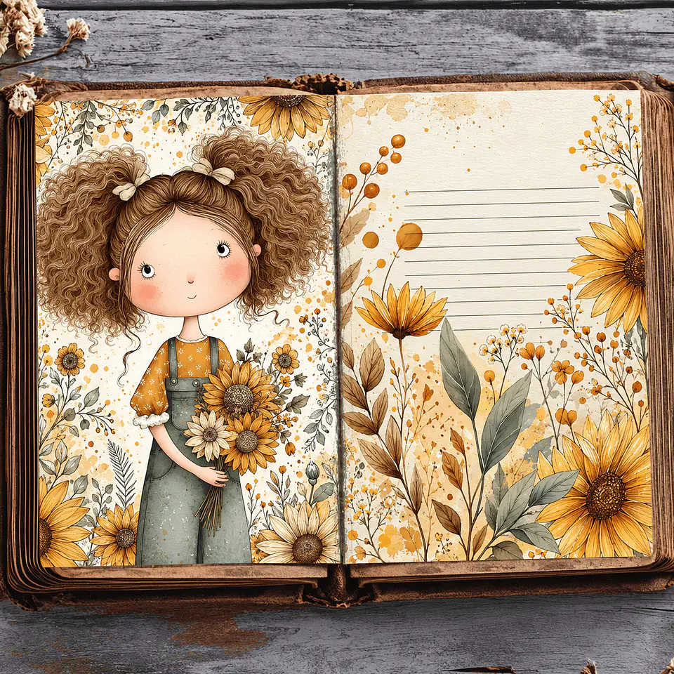 🌻 Girasoles Floreciendo | 62 Páginas ScrapBooking 4