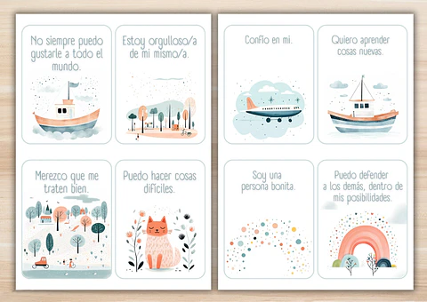 60 Tarjetas de Afirmaciones Positivas imprimibles para Niños