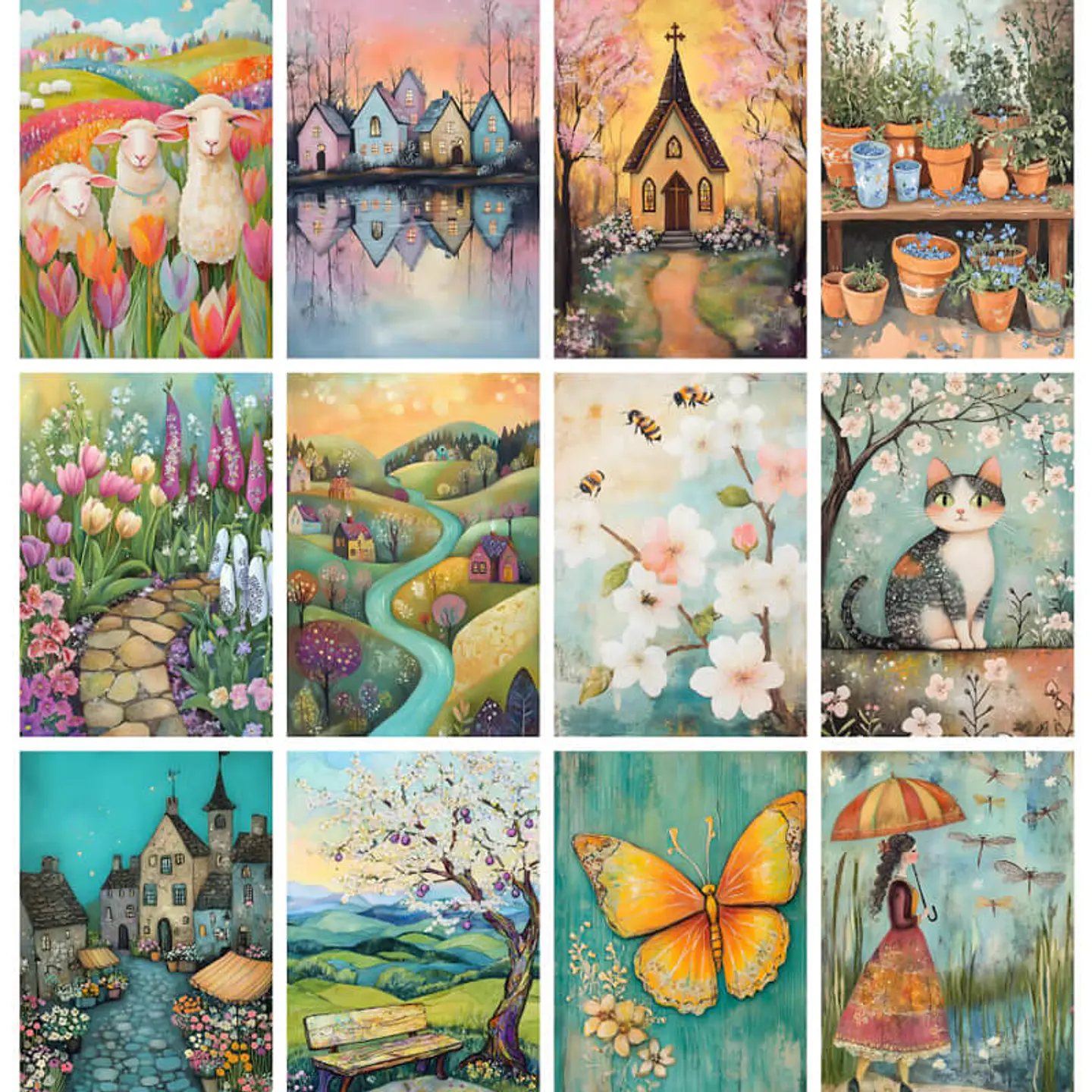 Pack 84 Hermosas Láminas Paisajes Acuarela 5
