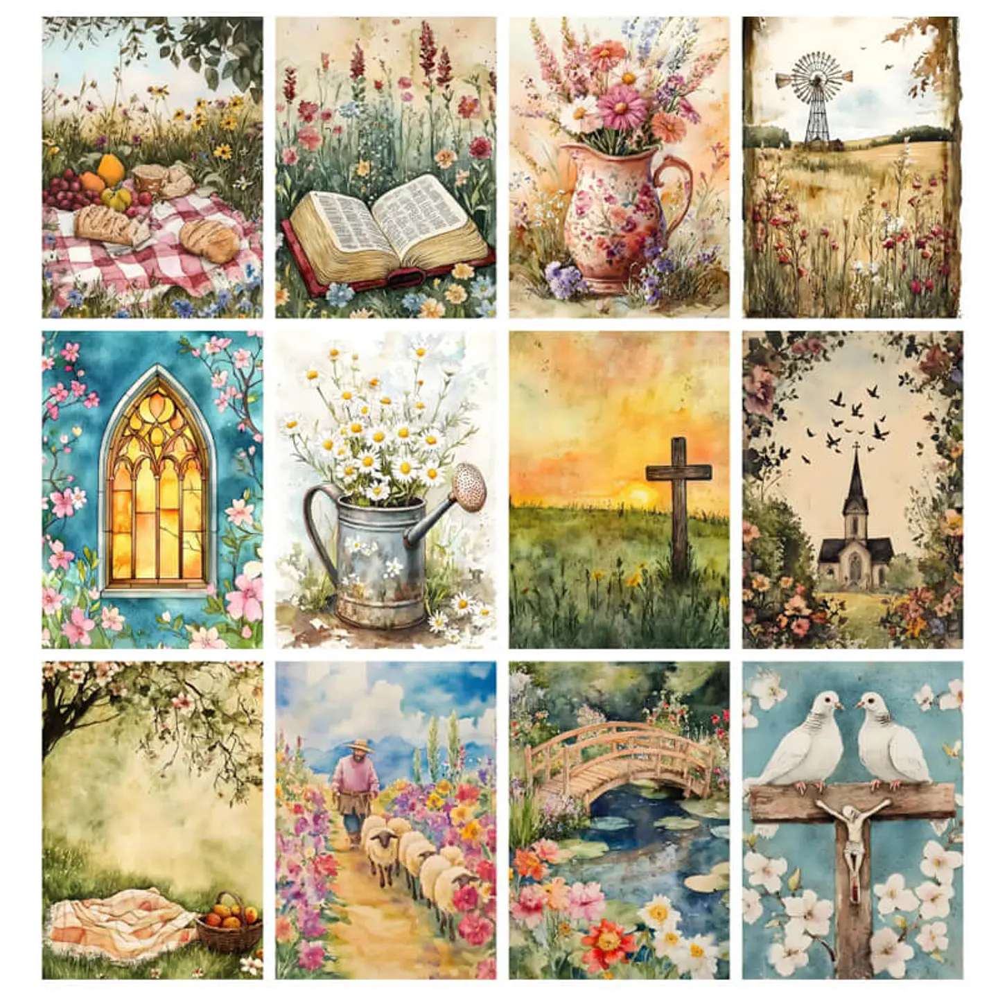 Pack 107 Láminas paisajes cristianos Imprimibles 4