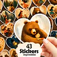 43 Stickers imprimibles de Otoño, la Chica su amigo el Oso - Miniatura 1
