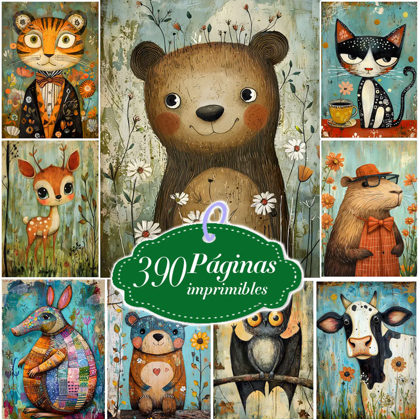 Mega Pack 390 Láminas Animalitos Bebés Imprimibles 1