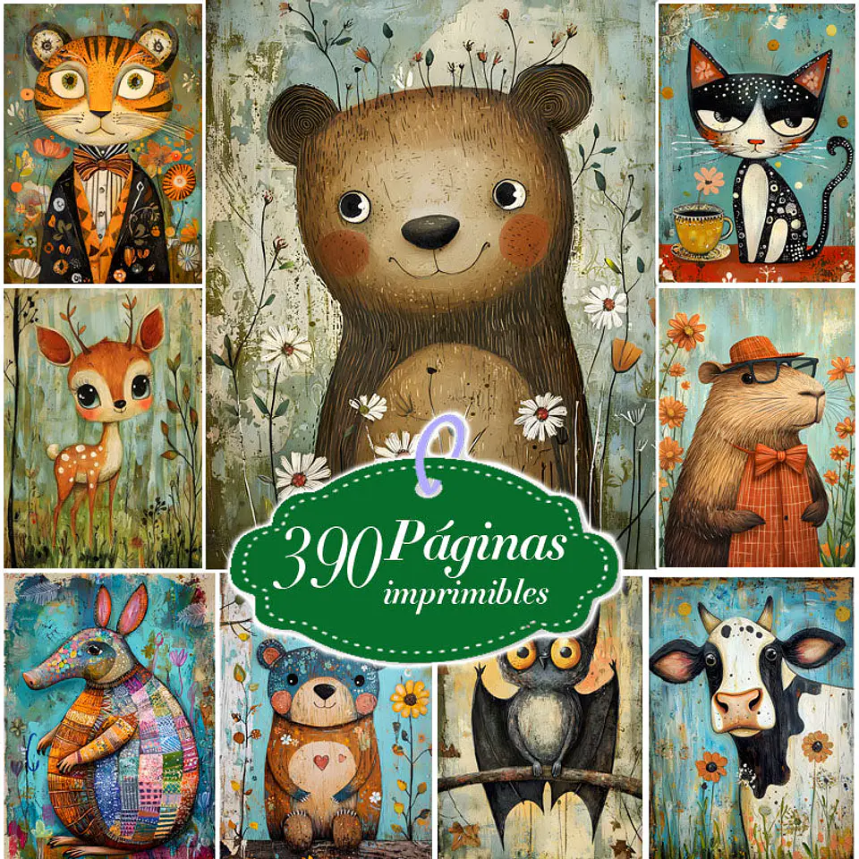 Mega Pack 390 Láminas Animalitos Bebés Imprimibles 1
