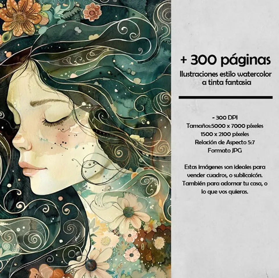 Mega Pack 300 Láminas estilo watercolor imprimibles 3