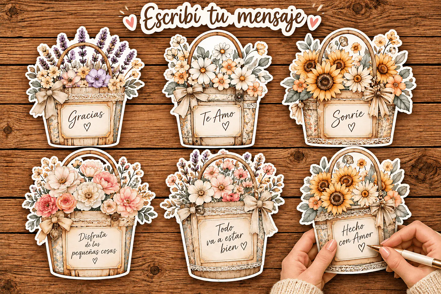 🌼 Kit 48 Floreros Scrap Imprimibles 5