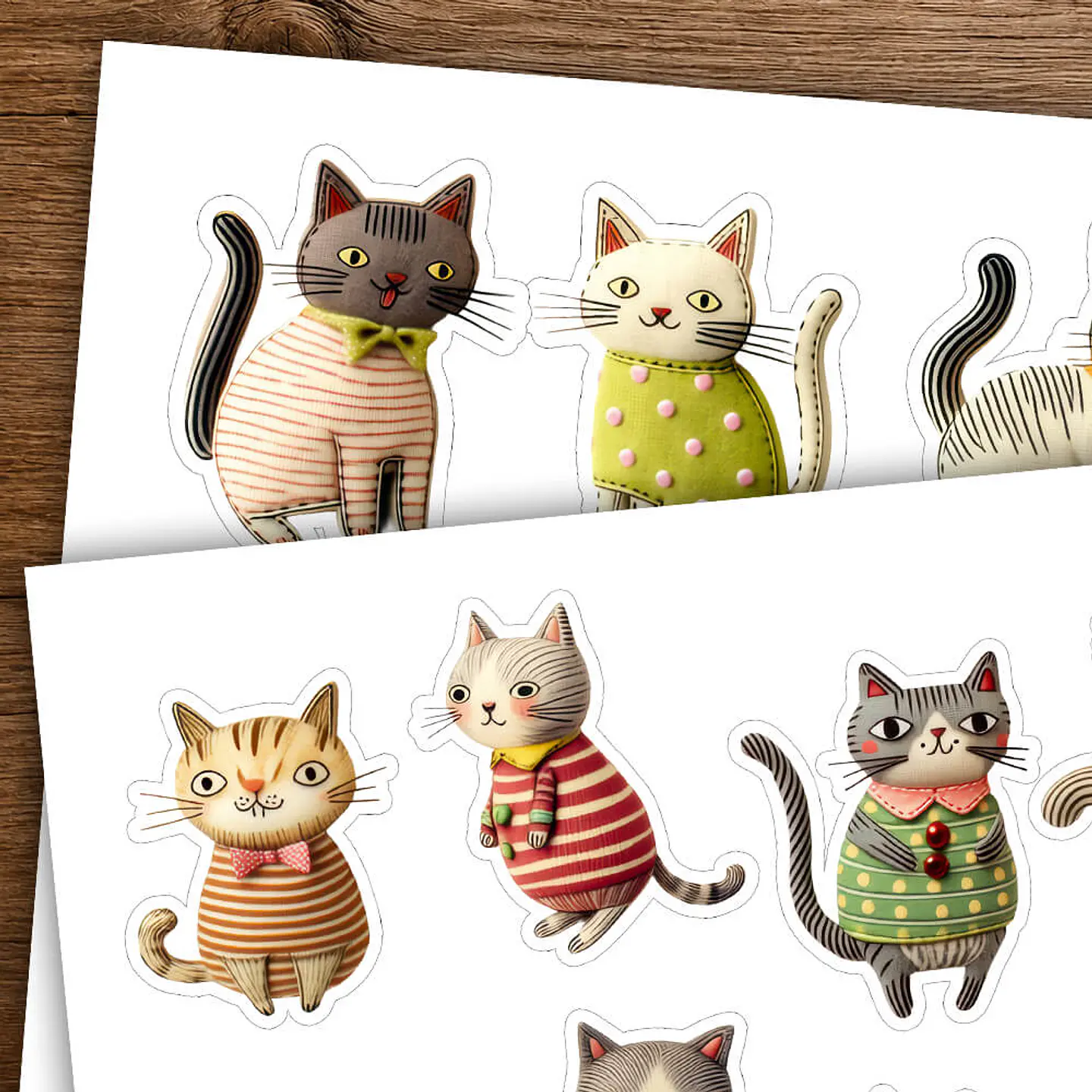 51 Stickers Gatitos Excentricos Imprimibles 2