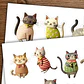 51 Stickers Gatitos Excentricos Imprimibles - Miniatura 2