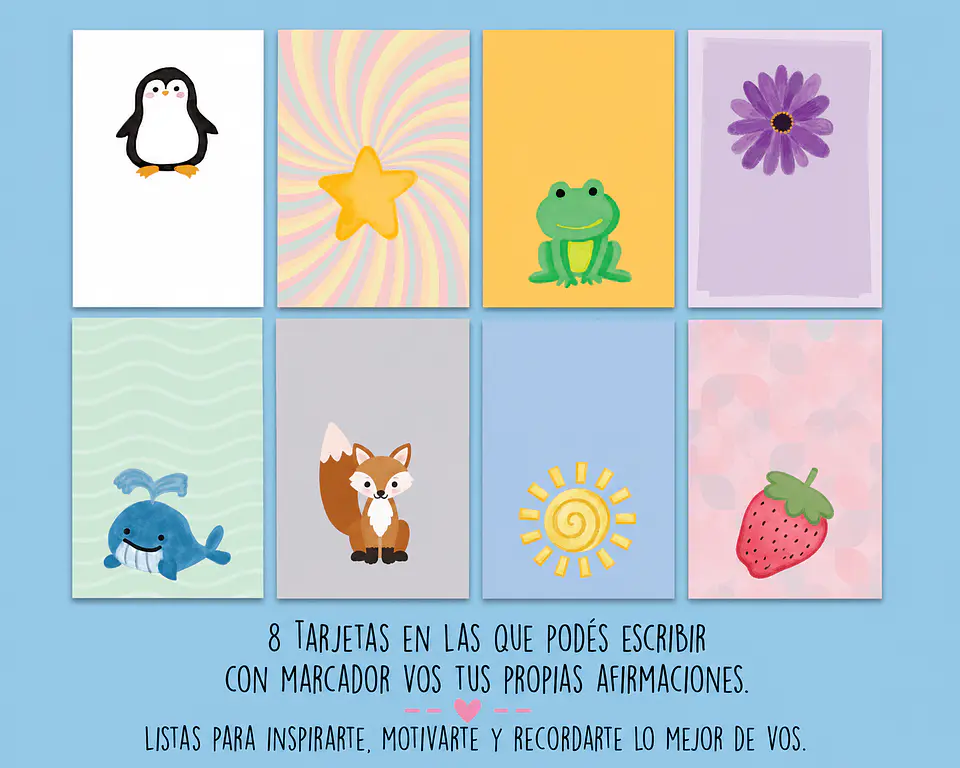 28 Tarjetas de Afirmaciones Ilustradas Imprimibles 3
