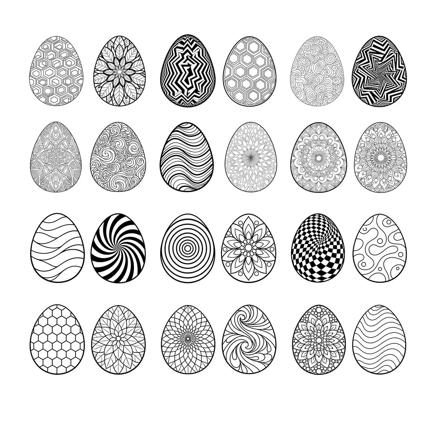 Libro para Colorear Huevos de Pascua Mantra-Óptico | Diseños Antiestrés 4