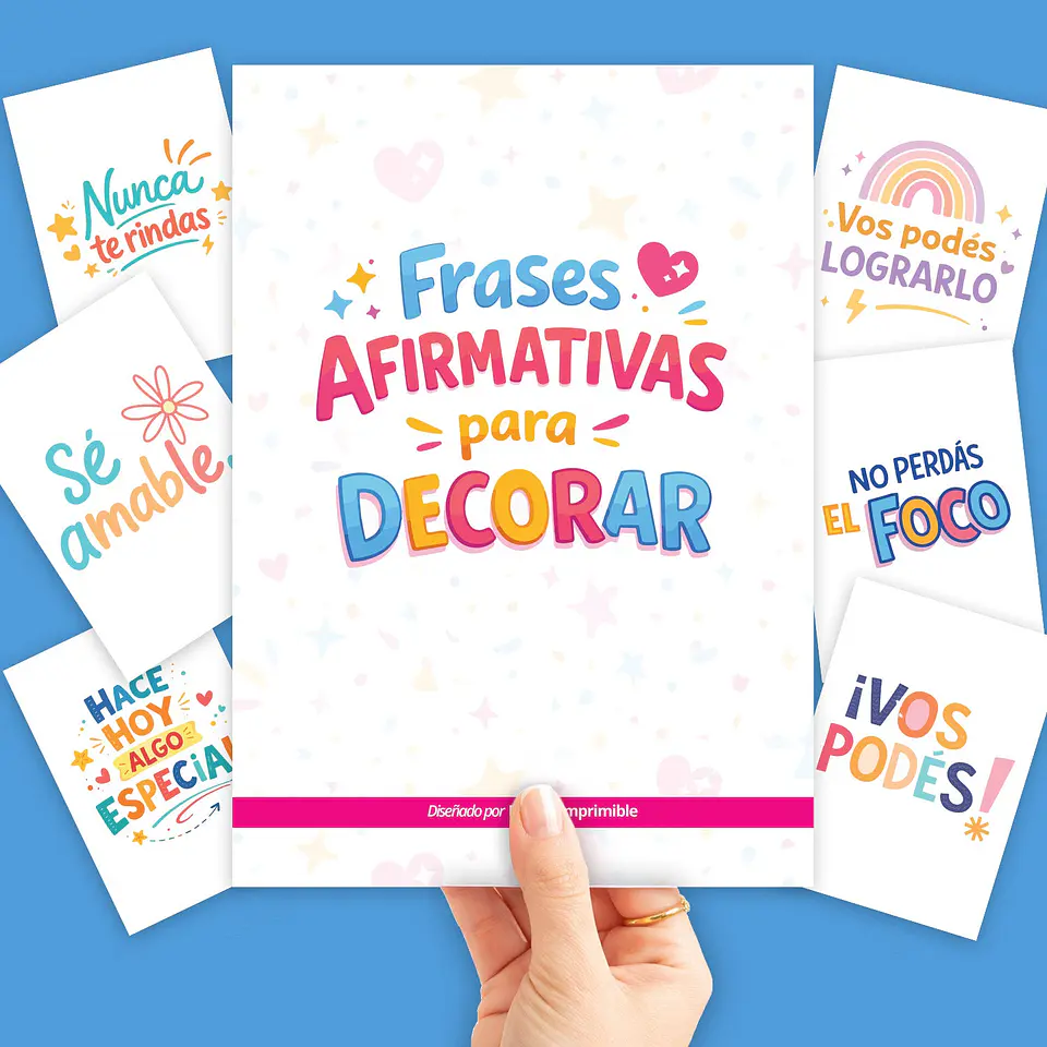 20 Láminas Imprimibles con Frases Afirmativas y Motivadoras - Decoración Infantil y Aula 1