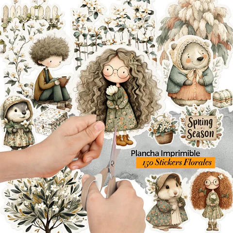 ✂️ Plancha para cortar - 150 Stickers Recortes Florales
