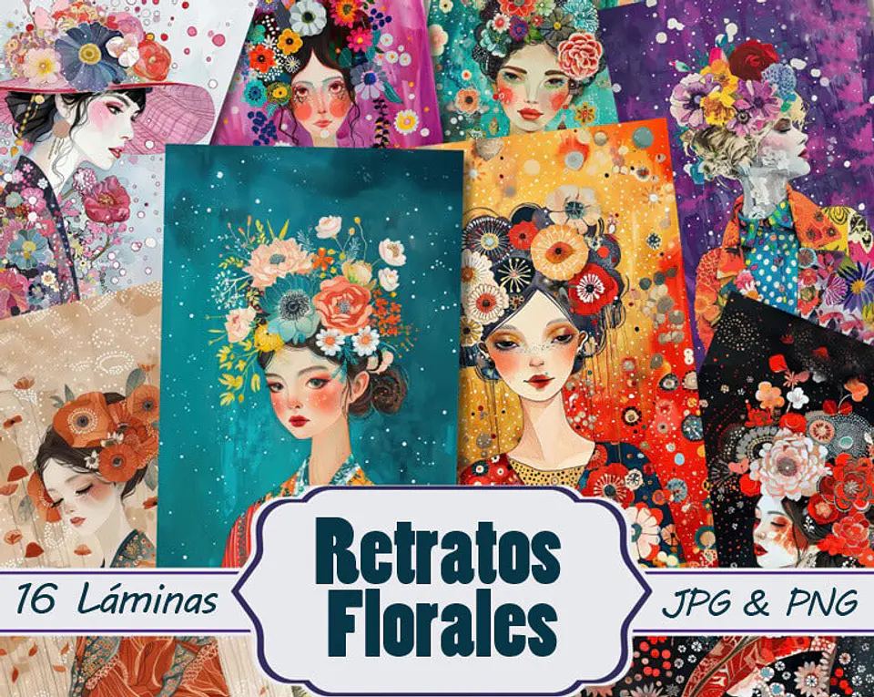 16 Retratos Florales Imprimibles 1