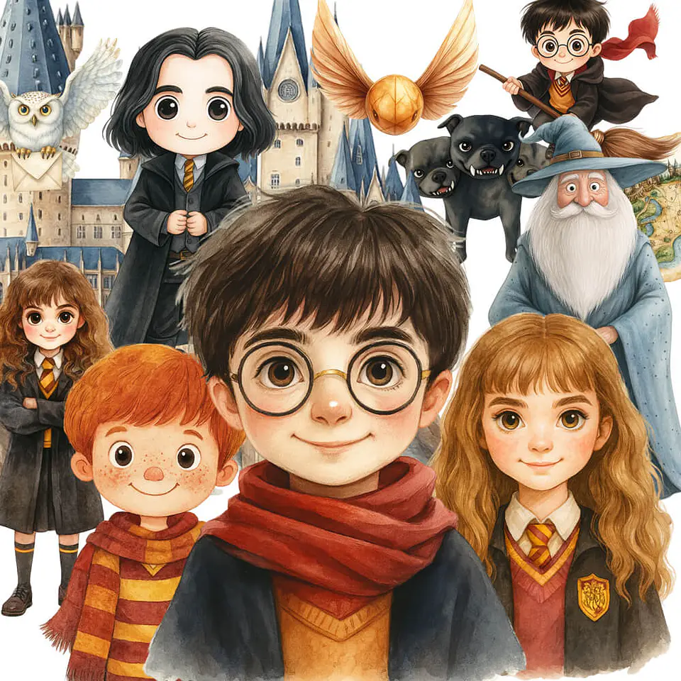 35 Imágenes PNG Escuela de Magia Stickers/Topper 1