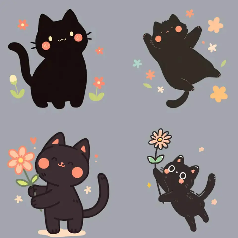 30 Stickers de Gatitos Primavera Imprimibles 5