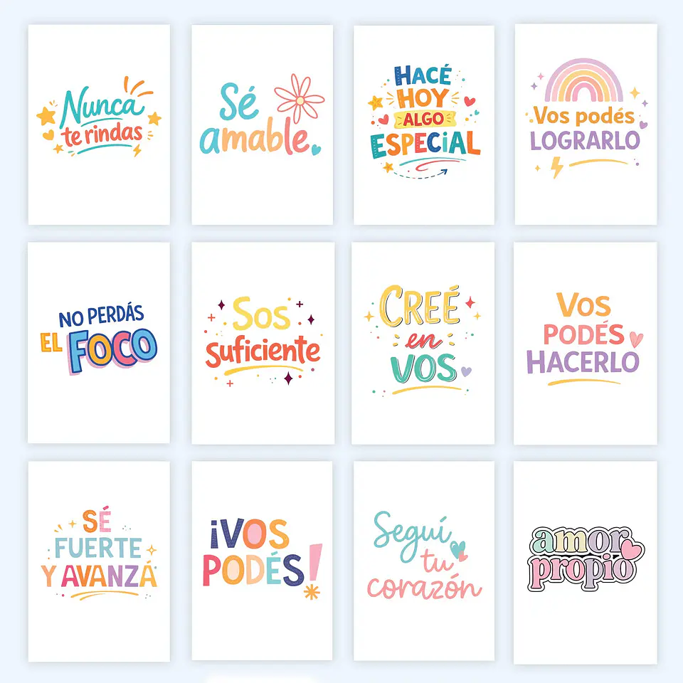 20 Láminas Imprimibles con Frases Afirmativas y Motivadoras - Decoración Infantil y Aula 3