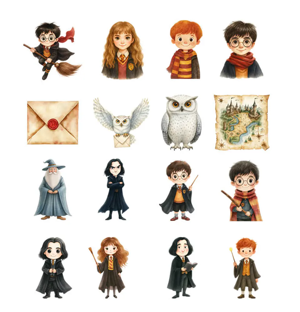 35 Imágenes PNG Escuela de Magia Stickers/Topper 2