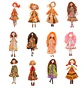 45 Paper Dolls Chicas Bohemias Otoñales en PNG - Miniatura 2