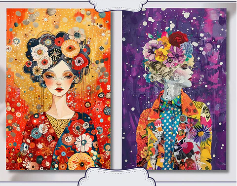 16 Retratos Florales Imprimibles