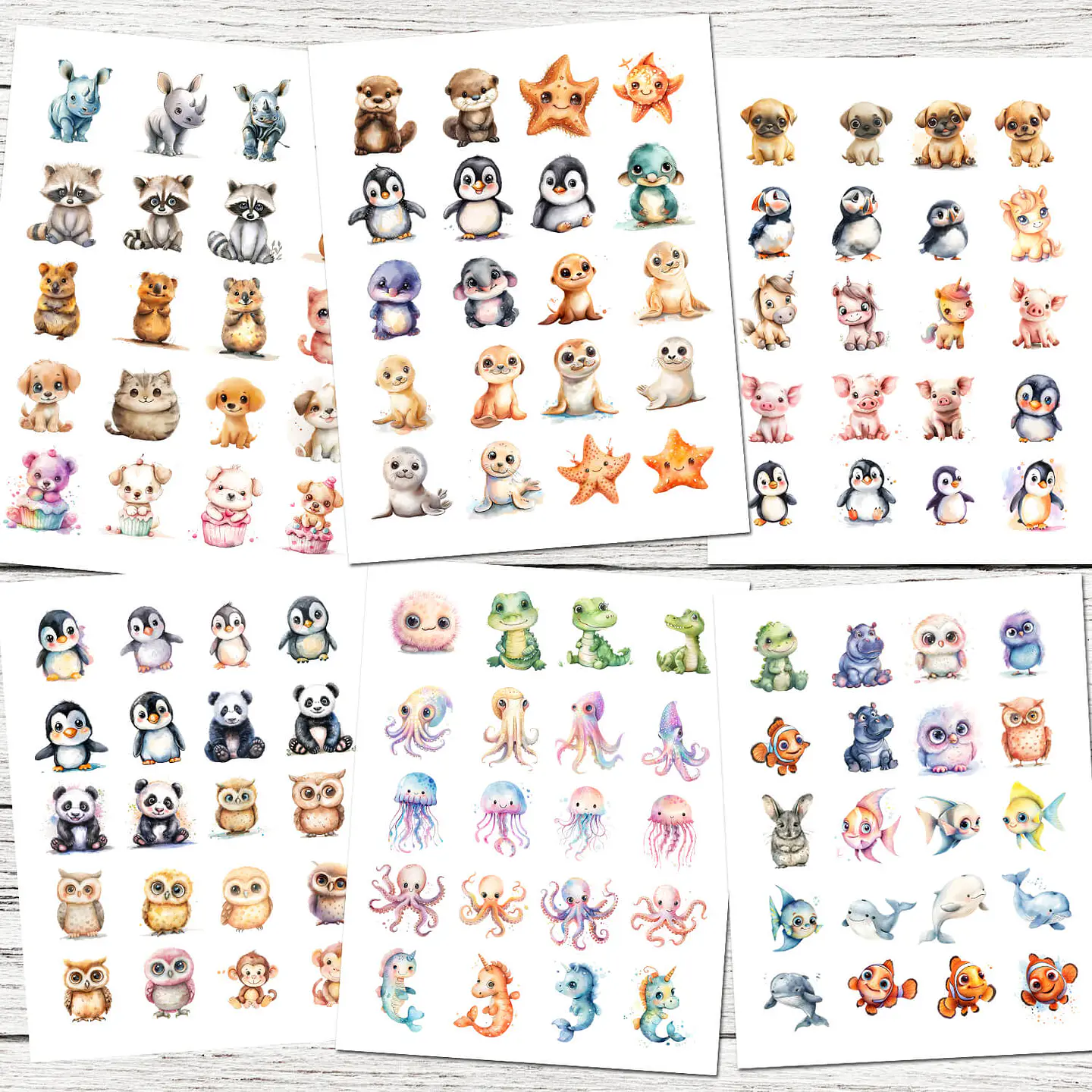 450  Animalitos Bebés estilo Acuarela en PNG 4