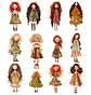45 Paper Dolls Chicas Bohemias Otoñales en PNG - Miniatura 3