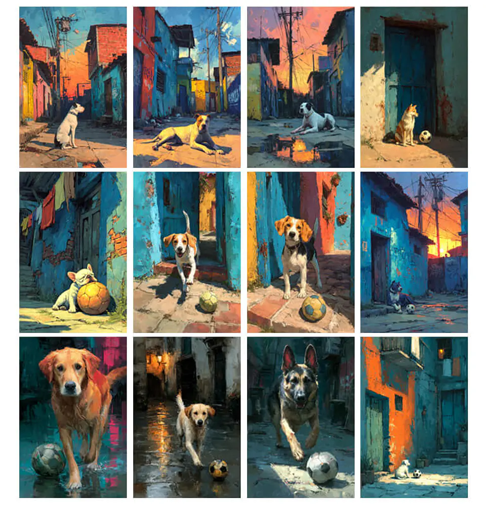 36 Láminas Perros de Barrio Futboleros 2