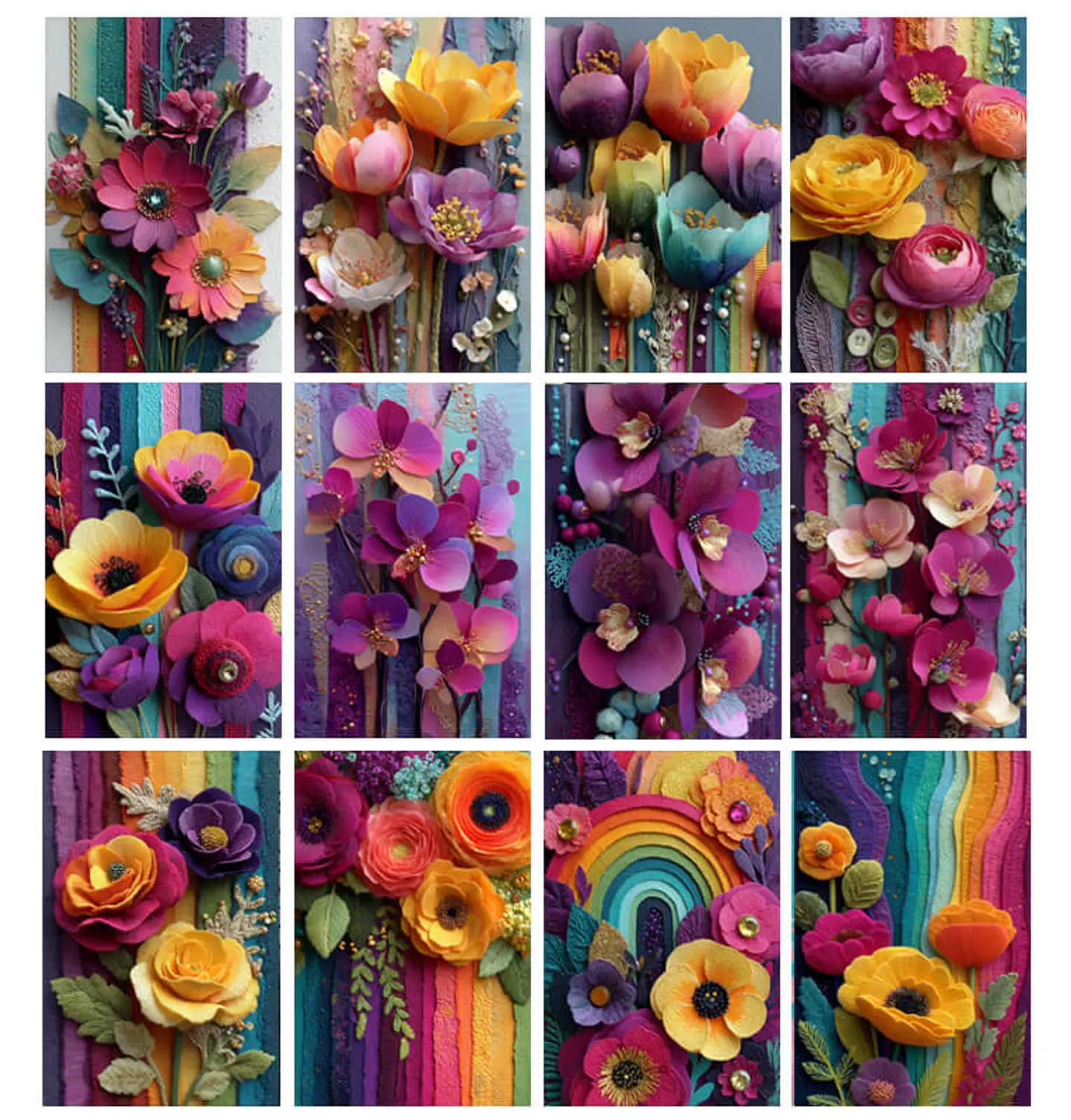 40 Láminas Flores Fantasía 2