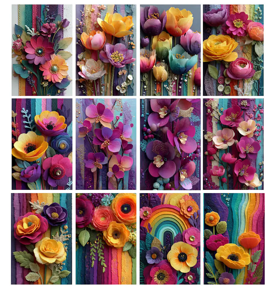 40 Láminas Flores Fantasía 2
