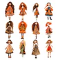 45 Paper Dolls Chicas Bohemias Otoñales en PNG - Miniatura 4