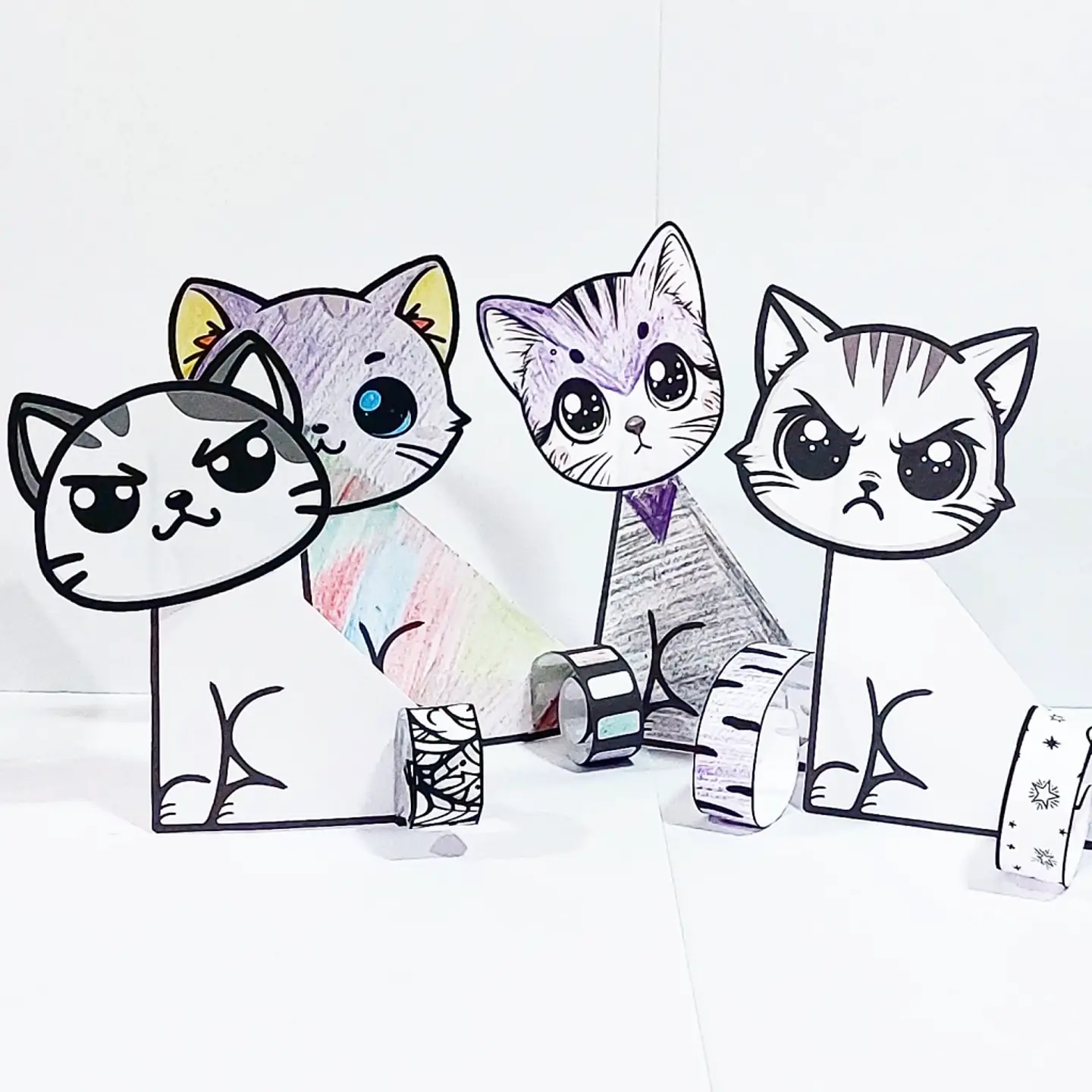 Gatitos Plegables para Colorear 1