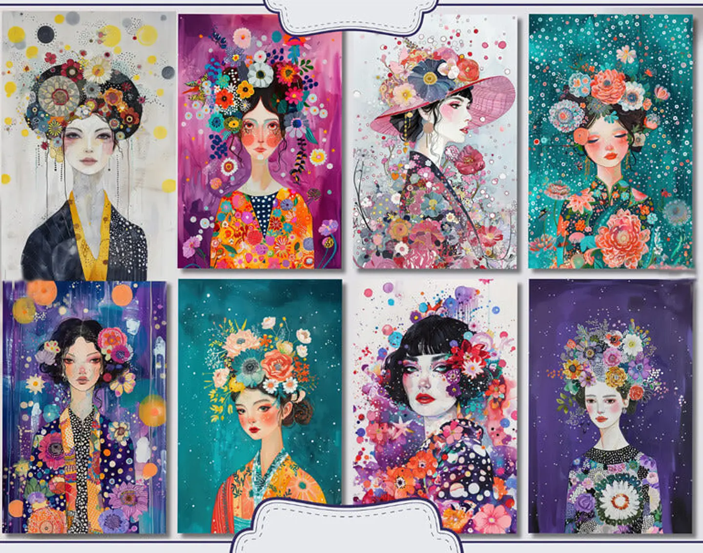 16 Retratos Florales Imprimibles 4