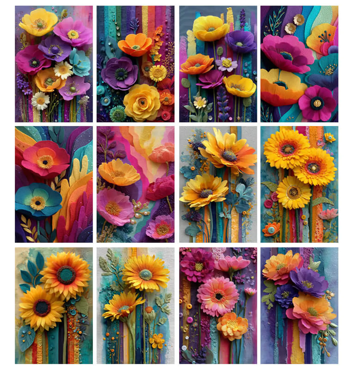 40 Láminas Flores Fantasía 3