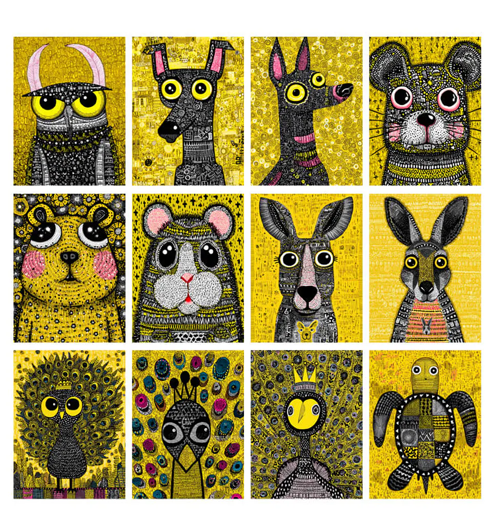 Pack 60 Láminas Animales Tribales imprimibles 4