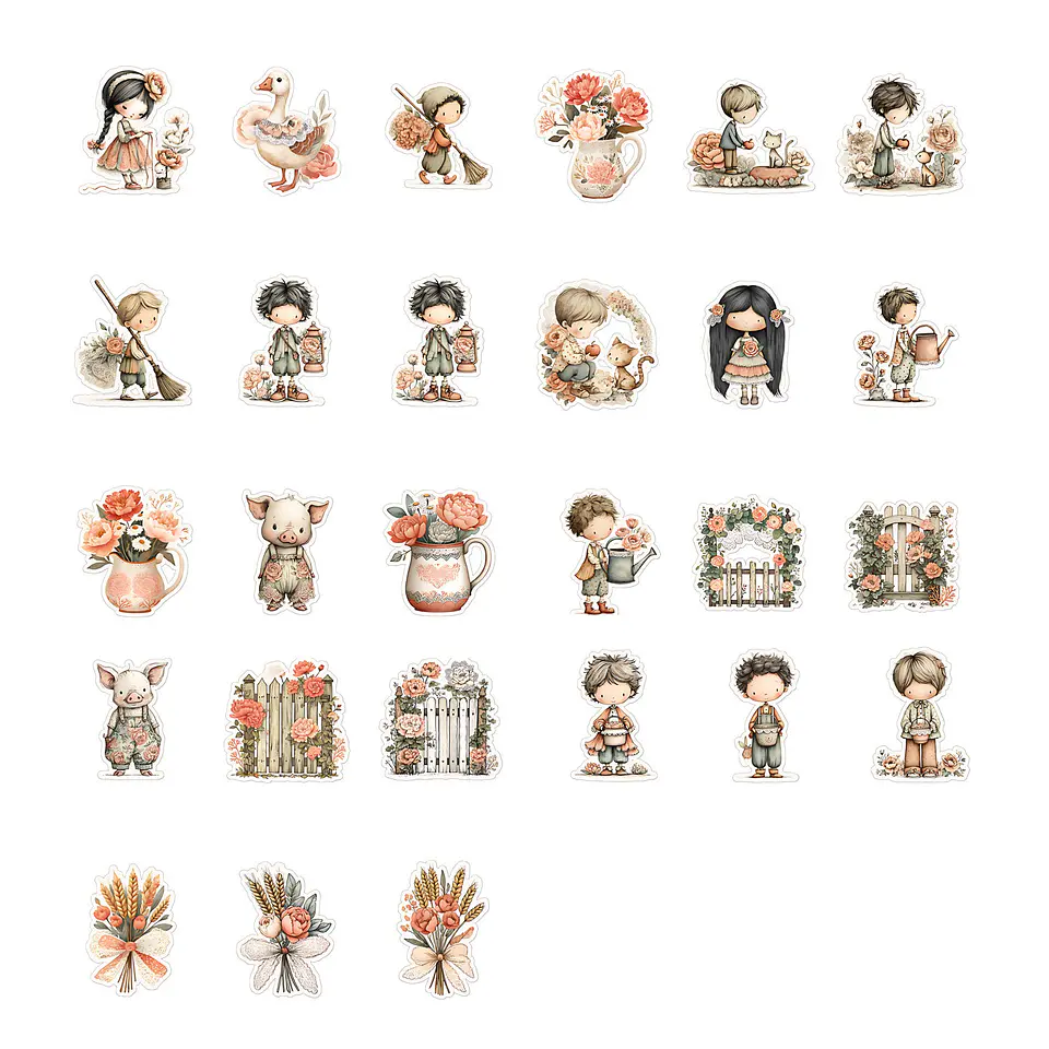 ✂️ Plancha para cortar - 170 Stickers Mundo Floral 4