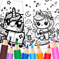 Unicornios Fan para Colorear - Miniatura 1