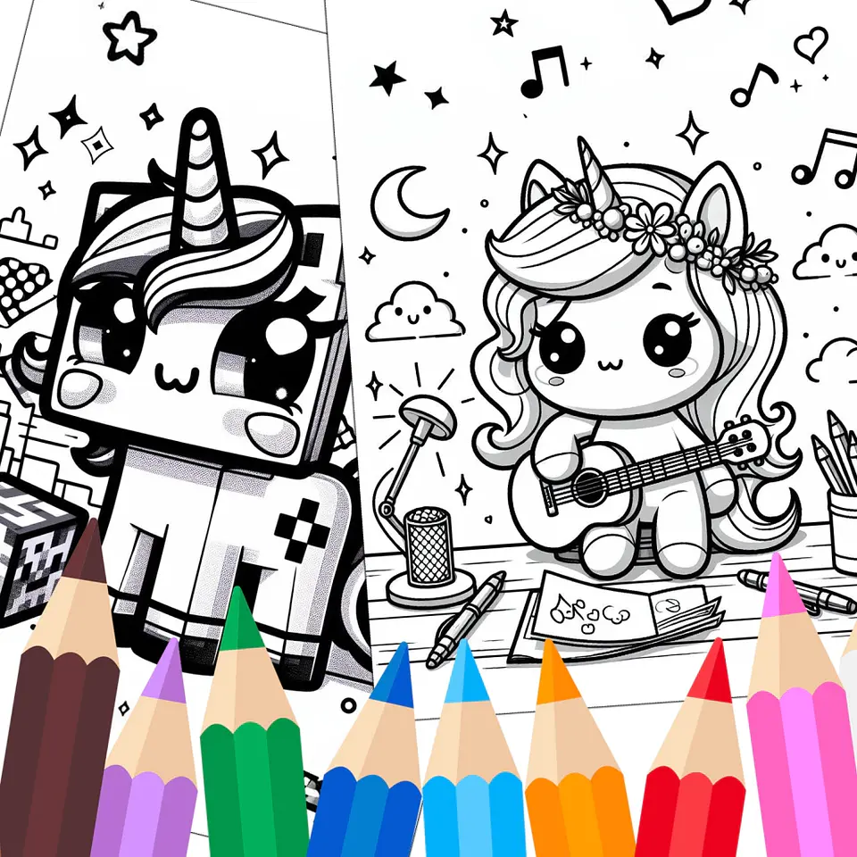 Unicornios Fan para Colorear 1
