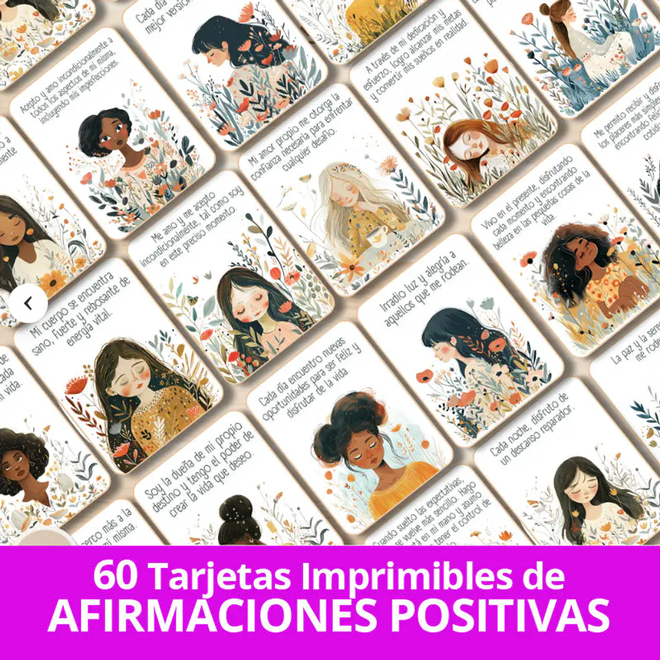 60 Tarjetas de Afirmaciones Positivas imprimibles para Mujeres 7