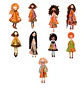 45 Paper Dolls Chicas Bohemias Otoñales en PNG - Miniatura 5