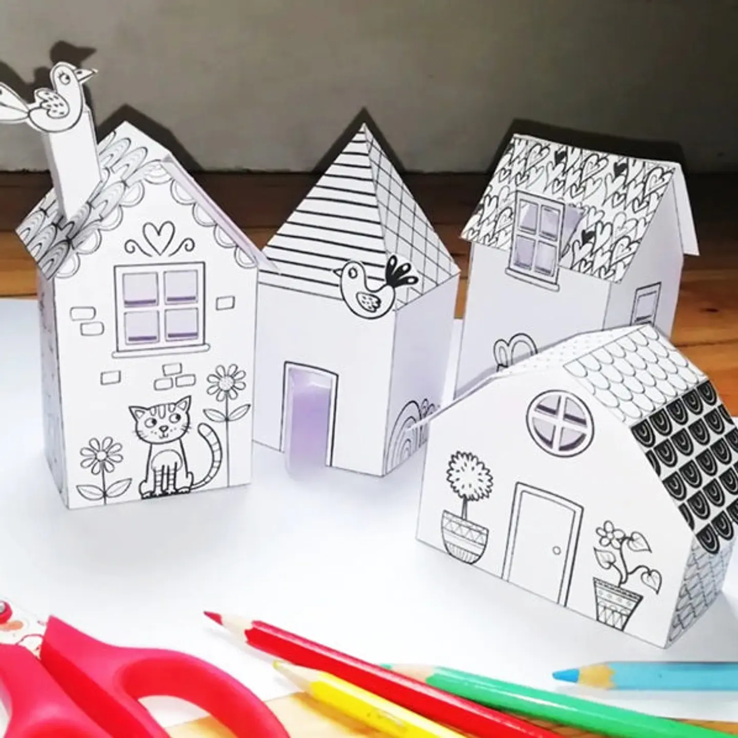SET 4 CASITAS DE PAPEL (imprimibles) 1